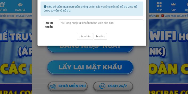 Gợi ý các cách lấy lại mật khẩu tài khoản tại 88CLB